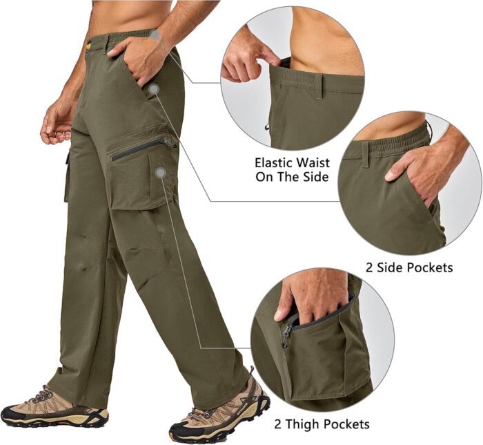 Little Donkey Andy Men's Quick Dry UPF 50+ Cargo Pants, Stretch Lightweight Outdoor Hiking Pants - Image 4