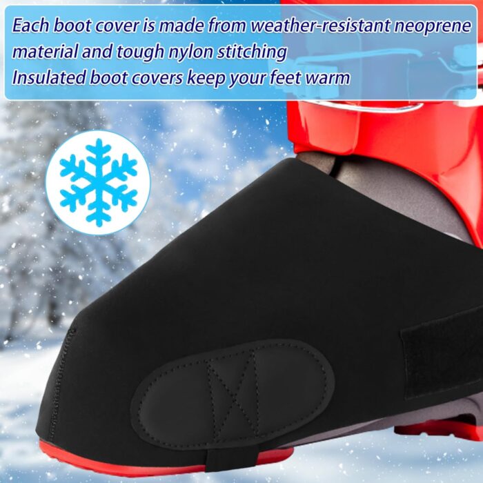 Ski Boot Covers,Boot Warmers,Heater Cover,Insulated Boot Covers,Boot Covers for Snowy Days,Boots Protection for Skiers,Winter Sport Accessory (1 Pair,Black) - Image 4