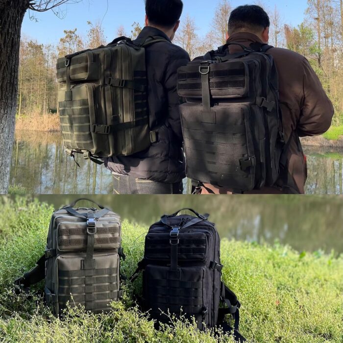 45L Army Tactical Backpack Military Assault Pack 3 Day Bug Out Bag Molle Daypack Camping Outdoor Mountaineering Highland Backpacks For Men Rucksack Green - Image 3