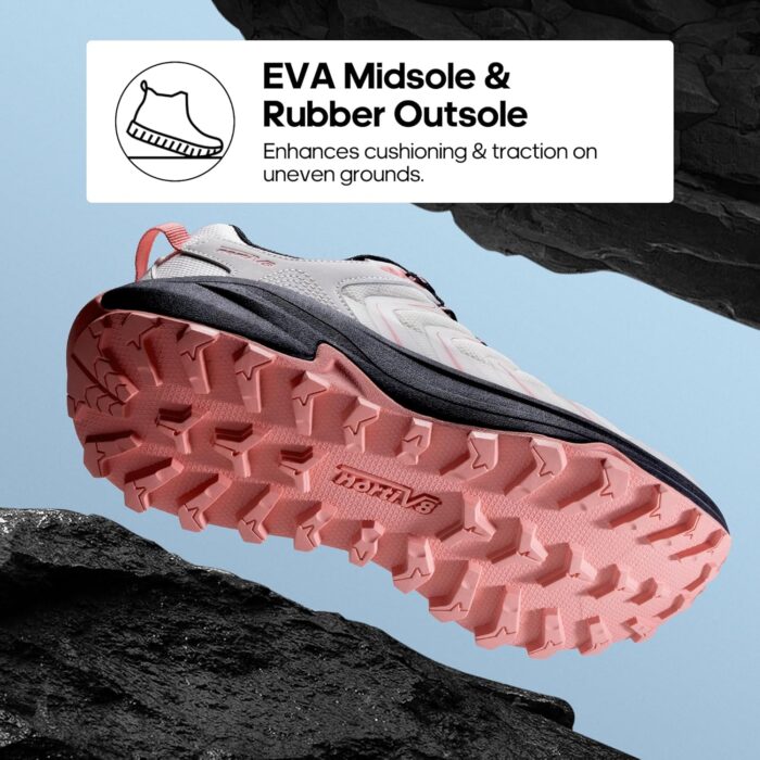NORTIV 8 Women's Hiking Shoes Lightweight Walking Sneakers with Arch Support Outdoor Work Camping Tennis Workout Cross Training Echo - Image 3
