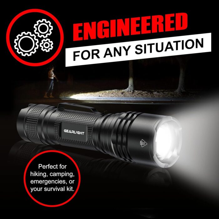 GearLight LED Tactical Flashlights High Lumens - Mini Flashlights for EDC Carry - Compact Powerful Emergency Flashlight Made from Military-Grade Aluminum - Drop Resistant and Water Resistant - Image 9