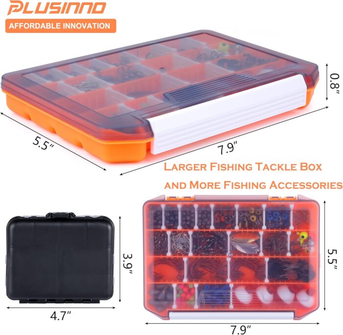 PLUSINNO Fishing Lures Baits Tackle Including Crankbaits, Spinnerbaits, Plastic Worms, Jigs, Topwater Lures, Tackle Box and More Fishing Gear Lures Kit Set, 102/302Pcs Fishing Lure Tackle - Image 2