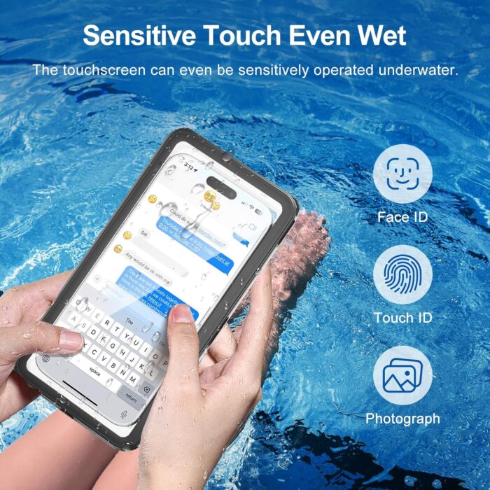 Beasyjoy Waterproof Phone Case, Underwater Phone Case for Snorkeling, Universal IPX8 Diving Case with Lanyard Up to 6.9" for iPhone 16/15/14/13/12 Pro Max, Samsung S24/S23/S22/Google/Moto - Black - Image 5