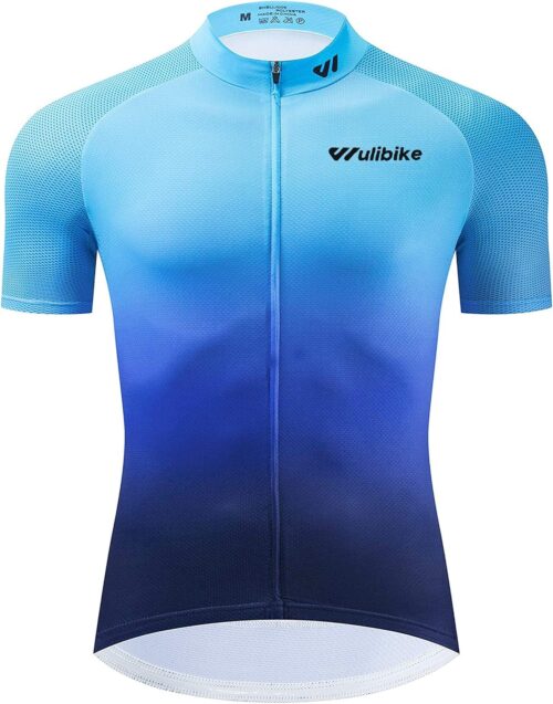 Cycling Jersey Men Short/Long Sleeve Bike Biking Shirts Full Zip with Pockets Road Bicycle Clothes