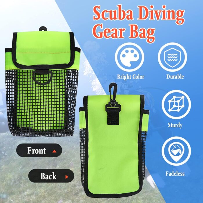 Scuba Diving Gear Bag, Finger Reel/SMB Safety Surface Marker Buoy Mesh Storage Pocket, Snorkeling Equipment Holder Carry Pouch - Image 5