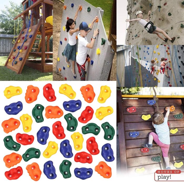 Yaegoo 35 PCS Climbing Holds for Kids, Rock Climbing Holds - Mounting Hardware Included - Climbing Rocks for DIY Rock Climbing Wall - Image 4