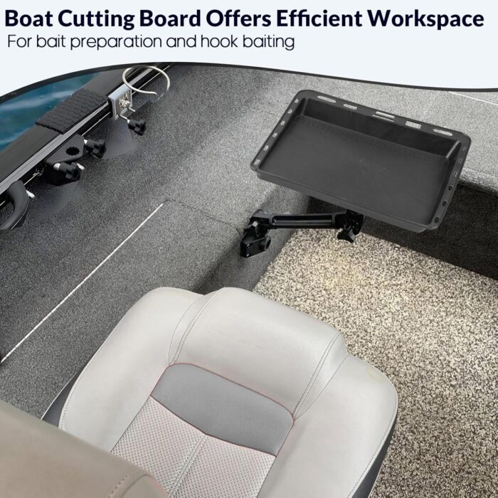 QualyQualy Boat Cutting Board Bait Cutting Table for Boat, Fish Cleanning Station with Side Deck Mount, Fishing Fillet Table with Plier Storage and Knife Slot, UV-Resistant Engineered Nylon - Image 3