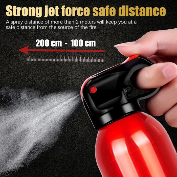 Portable Fire Extinguisher | 4-in-1 Small Fire Extinguisher for Home, Garage, Kitchen, Car | For Electric, Textile and Grease Fires | Non-Toxic, Easy Clean | Wall Mount Incl (2PK) - Image 5