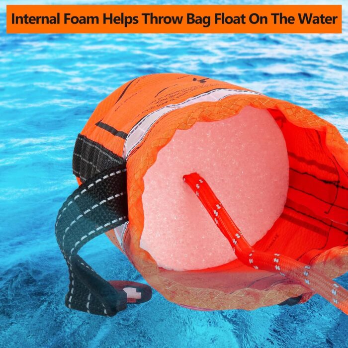 NTR Water Rescue Throw Bag with 50/70/98 Feet of Rope in 3/10 Inch Tensile Strength Rated to 1844lbs, Throwable Device for Kayaking and Rafting, Safety Equipment for Raft and Boat - Image 4