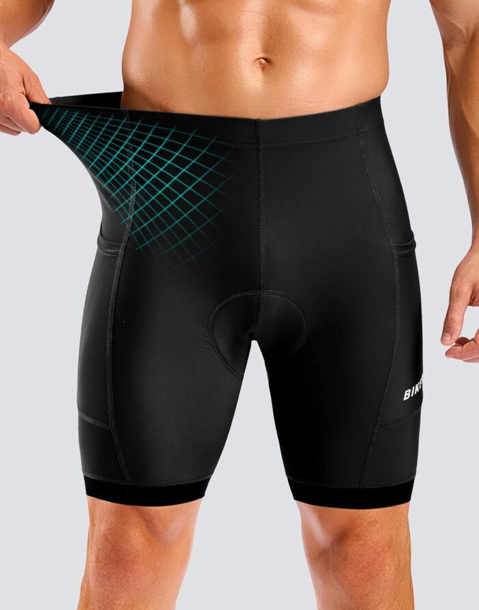 Bikewa Men's Cycling Shorts 7" 4D Padded Bike Shorts for Men Road Biking Bicycle Riding Cycle Biker Phone Pockets - Image 2