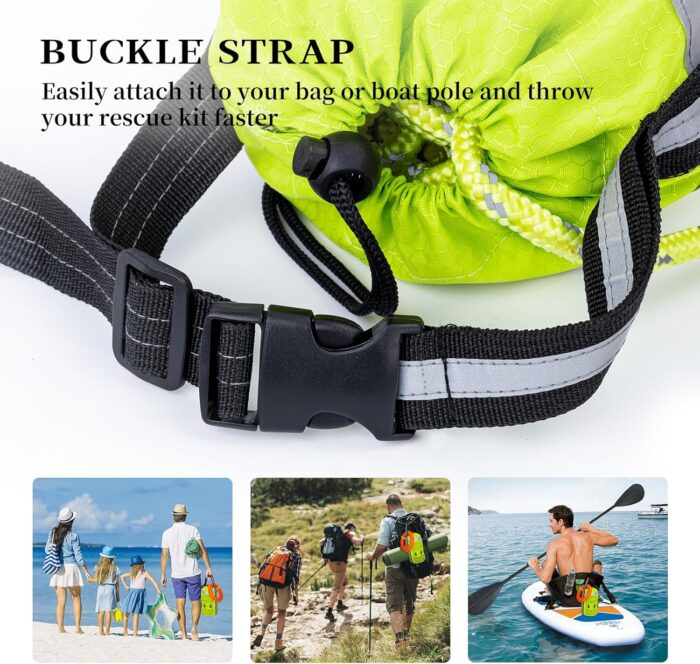 AOLEBA Water Rescue Throw Bag, Throwable Device with 8MM Reflective Throw Line,Tensile Strength Up to 1900Lbs Boating Equipment, Emergency Water Bag Safety Equipment for Kayaking Rafting - Image 4