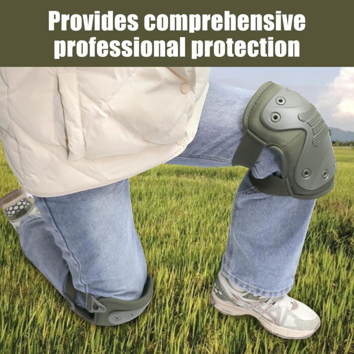 Tactical Professional Combat Knee Protective Pads Set Advanced Tactical Gear Set for Outdoor CS Paintball Game Cycling Safety Skateboarding Gear Skates Airsoft Hunting Knee Protection Guard Pads - Image 8