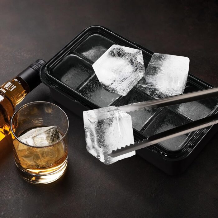 Ice Cube Tray with Lid and Bin, 16 Pcs Large Ice Cube Trays with Tongs, Ice Maker for Small Freezer, Kitchen Gadgets and Apartment Essentials, Easy-Release & Stackable - Image 6