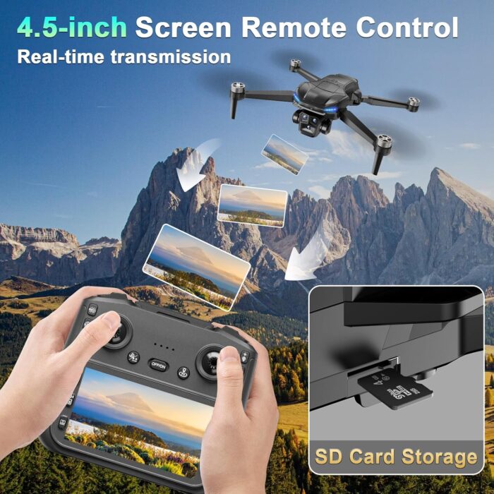 GPS Drone with 4K Camera Adults, LCD Screen Controller, SD Card, Brushless Motor, FPV Quadcopter with Long Control Range, 60 Mins Flight, Auto Return to Home, Headless Mode, Beginner Gift - Image 2