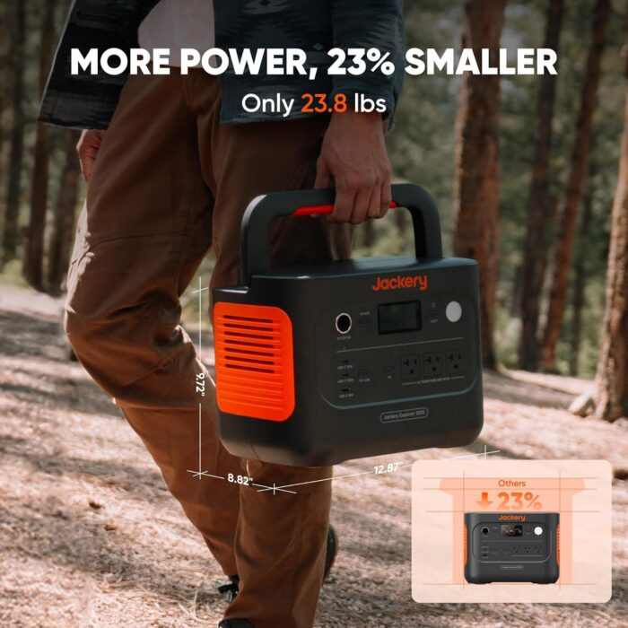 Jackery Explorer 1000 v2 Portable Power Station,1070Wh LiFePO4 Battery,1500W AC/100W USB-C Output, 1 Hr Fast Charge, Solar Generator for Camping,Emergency, RV, Off-Grid Living(Solar Panel Optional) - Image 3