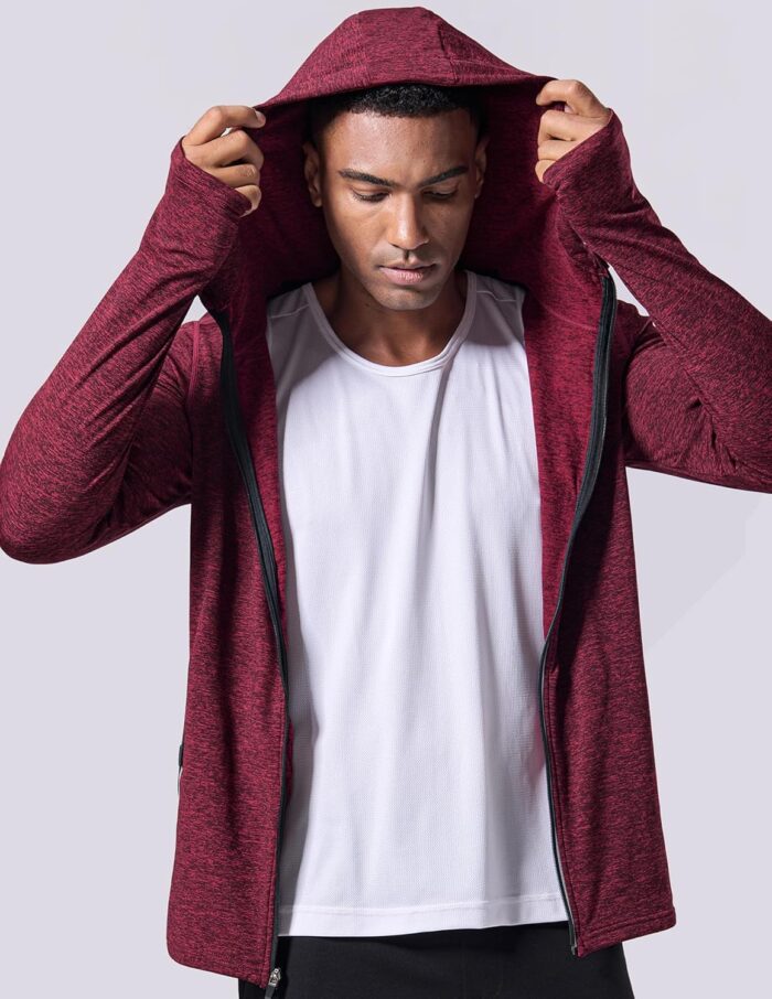 Liberty Imports 2-Pack Men’s Zip-Up Hoodies with Zipper Pockets, Lightweight Fleece Sweatshirts for Running Casual Activewear - Image 2