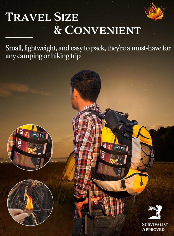 Fire Starter, Easy-Burning Fire Starter Squares for Wood Stoves, Campfires, Grill Pit and Fireplace, Natural & Waterproof BBQ Fire Starters, 64 Mini Square - Image 7