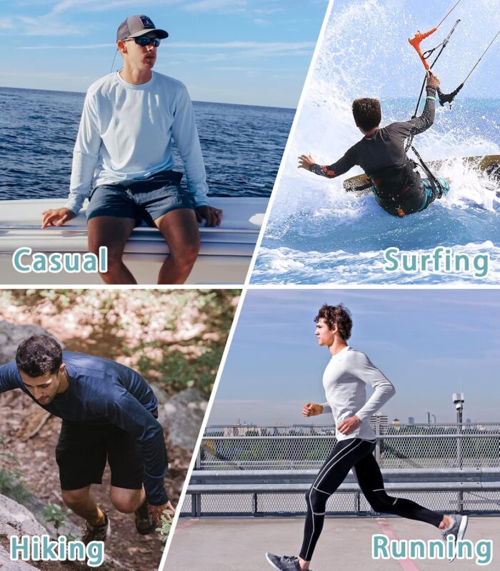 NORTHYARD Men's UPF 50+ Hoodie Shirts Long Sleeve Sun Protection Fishing Swim Lightweight UV SPF Running Rash Guard Quick Dry - Image 5