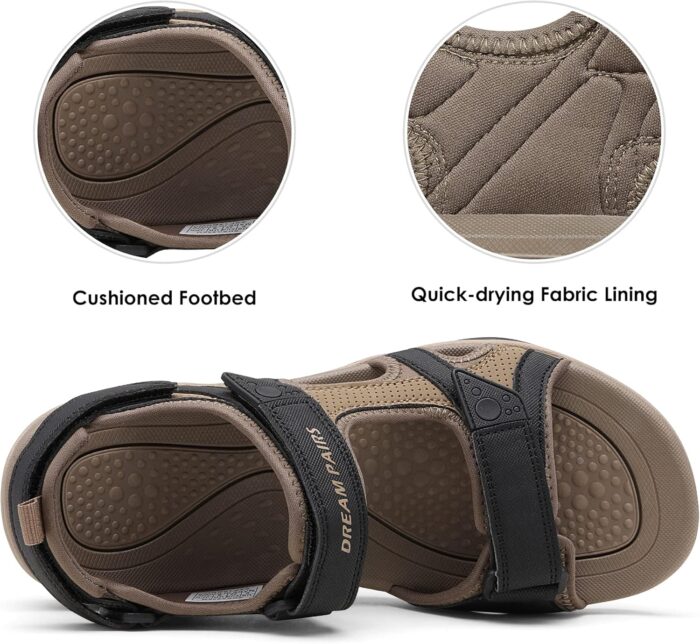 DREAM PAIRS Men's Sandals Hiking Water Beach Sport Outdoor Athletic Arch Support Summer Sandals - Image 3