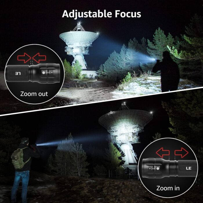 Lighting EVER LED Flashlights High Lumens, Small Flashlight, Waterproof, Adjustable Focus Flash Light for Outdoor, Emergency, AAA Batteries Included, Tactical & Camping Accessories - Image 3