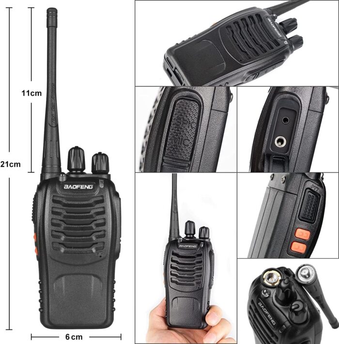 Walkie Talkies Radios Baofeng Radio BF-888s Long Range with Antenna Earpiece Mic Rechargeable 2 Way Radio UHF Comunicacion Walkie Talkie with Headsets (Pack of 4) - Image 2