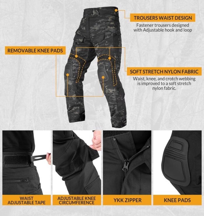 G3 Combat Uniform Set for Men Tactical Camouflage Clothing Hunting Paintball Suit with Knee & Elbow Pads - Image 4