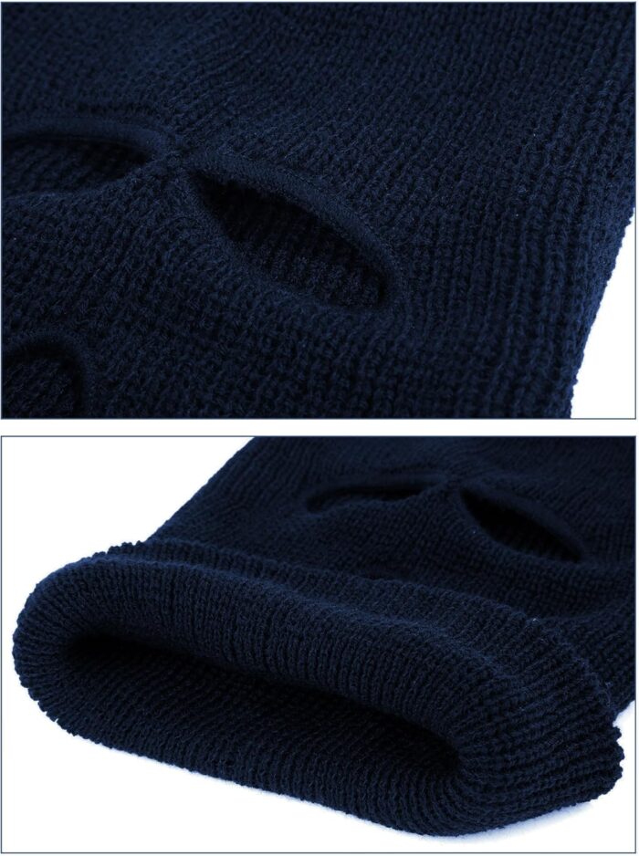 SATINIOR 3 Holes Ski Mask Full Face Cover Outdoor Balaclava Winter Knitted Neck Gaiter for Halloween Sports Cycling - Image 4
