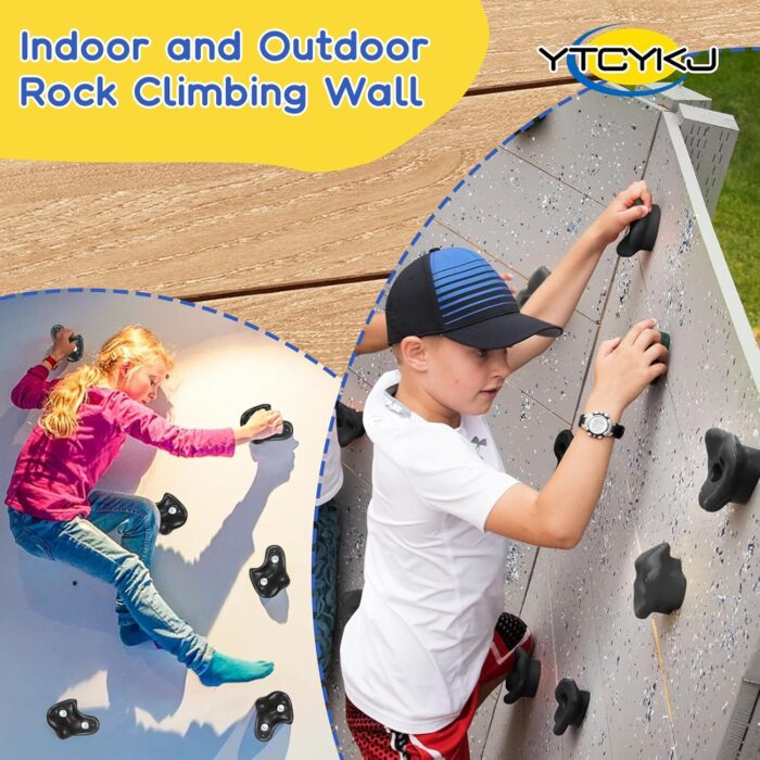 10PCS Rock Climbing Holds for Kids Climber,𝗘𝘅𝘁𝗿𝗮 𝗟𝗮𝗿𝗴𝗲 Adult Rock Climbing Stones,Indoor and Outdoor Rock Wall Climbing Kit with Mounting Hardware for Playground PlaySet Building - Image 6
