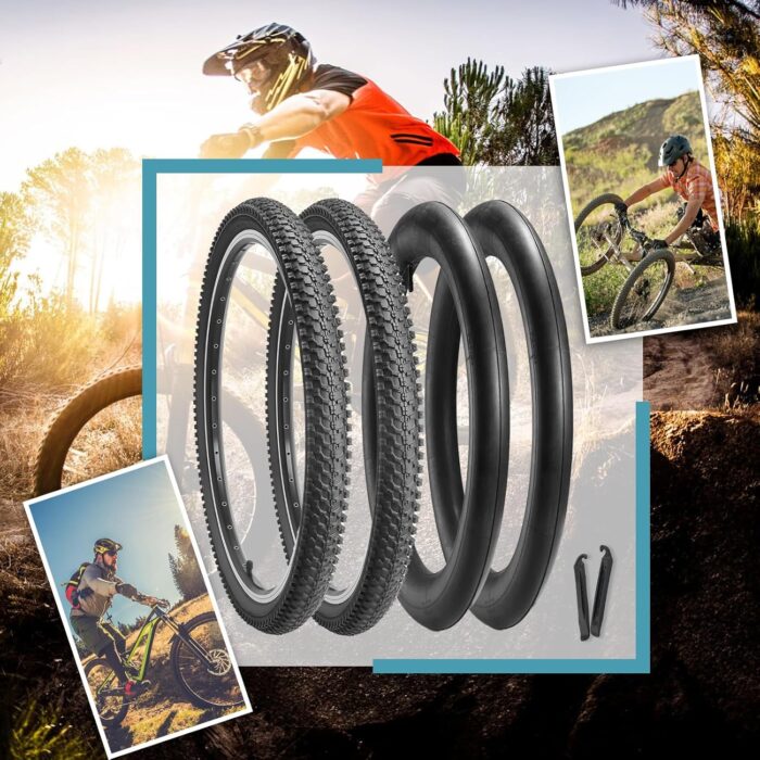 Hycline 2-Pack Mountain Bike Tires Set: 20/24/26/27.5-inch Folding Replacement Puncture-Resistant Bicycle Tires and Pair 20/24/26/27.5-inch Inner Tubes with Tire Levers for MTB Off-Road Bike - Image 7