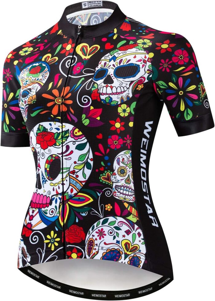 JPOJPO Womens Cycling Jersey,Bike Shirt Quick-Dry Breathable Reflective S-2XL Tops