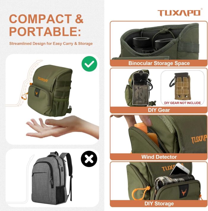 Binocular Harness Chest Pack with Rangefinder Pouch Bino Case for Hunting Hiking Shooting - Image 3