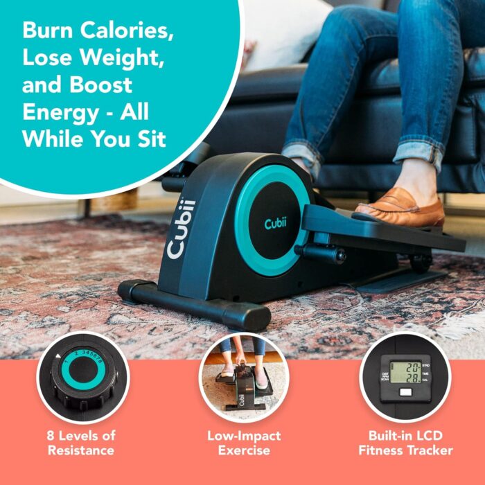 Cubii JR1, Under Desk Elliptical, Under Desk Bike Pedal Exerciser, Seated Elliptical, Work from Home Fitness, Mini Elliptical Machines for Home Use, Cubii Exerciser for Seniors, Desk Exercise - Image 3