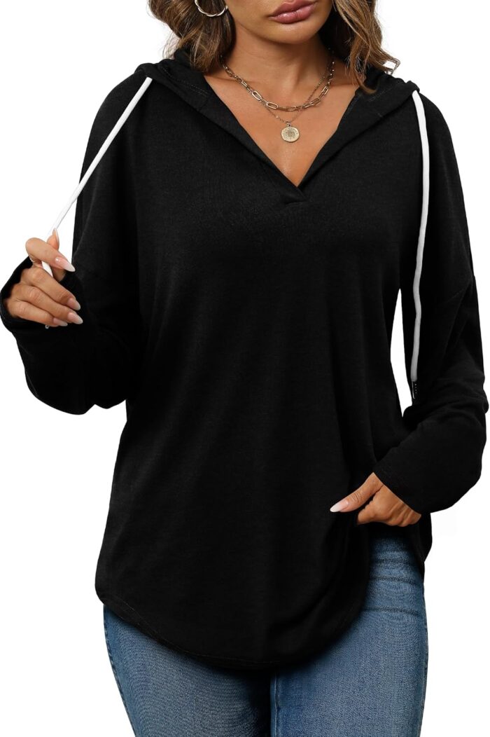 Bofell Womens Fashion Tops Hoodies for Women Pullover Oversized Sweatshirts Long SLeeve Shirts Loose Fit - Image 3