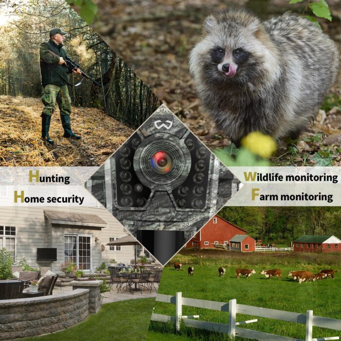 Mini Trail Camera 4 Pack 24MP 1080P HD, Game Cam with SD Card, Waterproof Tiny Hunting Camera Night Vision Motion Activated with Fast Trigger Time for Outdoor Wildlife Monitoring - Image 6
