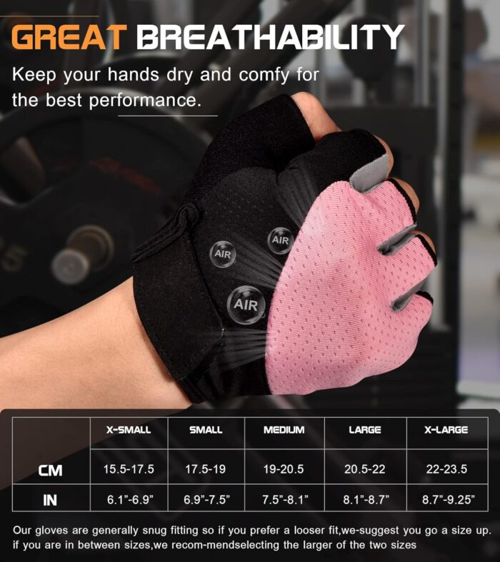 Sunnex Gym Gloves - Fingerless, Breathable Workout Gloves for Weightlifting, Cycling & More - Image 6
