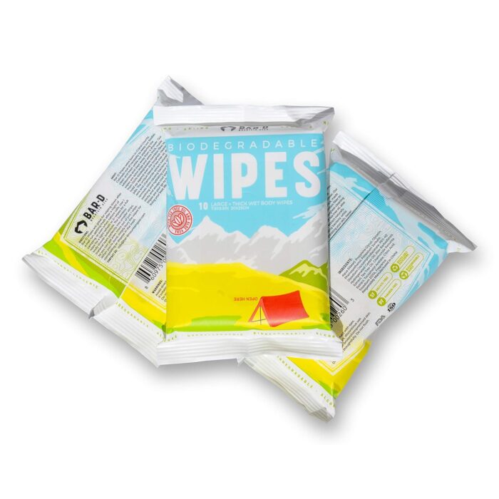 Bar-D Biodegradable Body Wipes with Tea Tree Oil & Aloe Vera - Refreshing Shower Wipes Great for Camping, Hiking, Post Workout and Travel (3-Pack, 10 Wipes/Pack) - Image 2