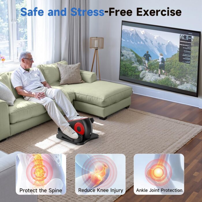 AXV Under Desk Elliptical Exercise Machine,Electric Ellipse Leg Exerciser As Seen On TV,Training Machines While Sitting for Seniors Home,Portable,Quiet, with Remote Control - Image 6