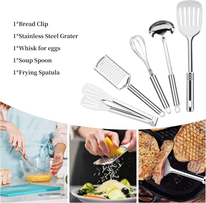 Camping Cooking Utensils Set, Stainless Steel Grill Tools, Camping BBQ Cookware Gear and Equipment for Travel Tenting RV Van Picnic Portable Kitchen Essentials Accessories - Image 3