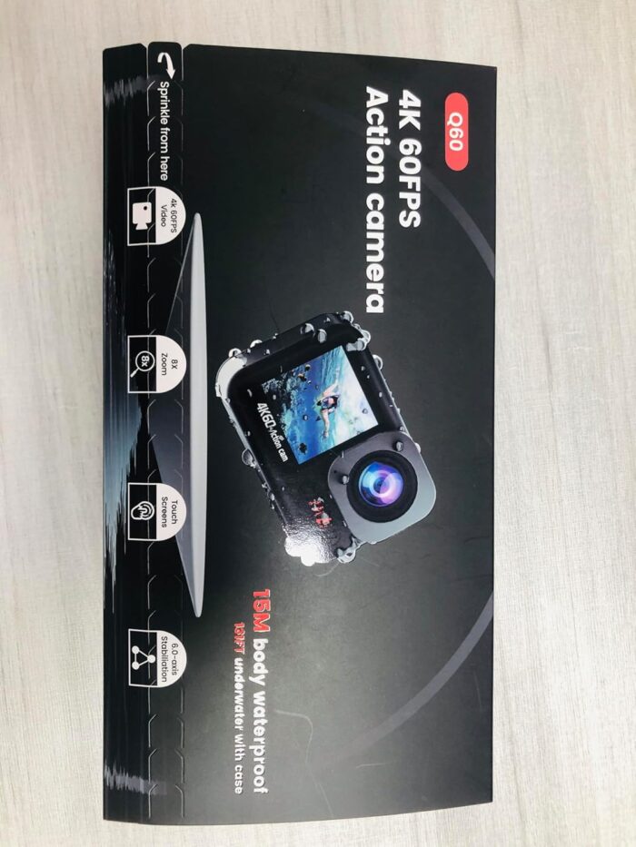 4K60FPS Waterproof Action Camera,48MP 15M Bare Underwater Camera with 64GB Card,8X Zoom Touch Screen SportsCamera,6-axis EIS Motorcycle Camera with Remote Control Distortion Correction - Image 8