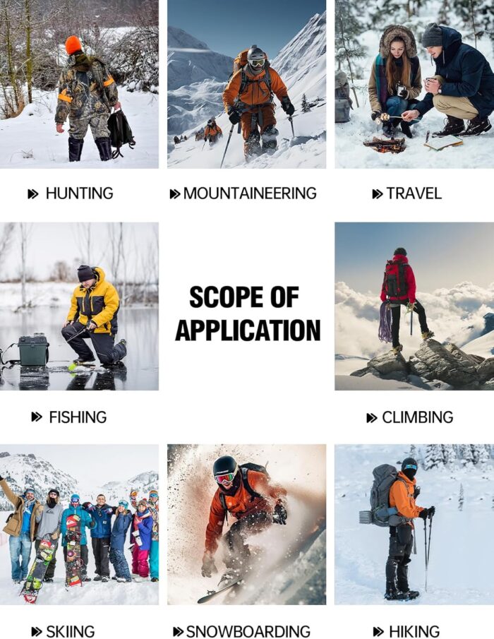 FREE SOLDIER Men's Outdoor Softshell Fleece Lined Cargo Pants Snow Ski Hiking Pants with Belt - Image 6