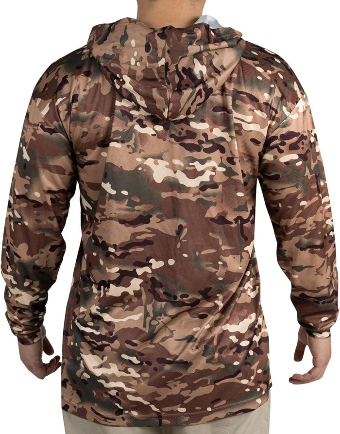 3pcs Men's Hunting Camo Shirts,Camouflage Long Sleeve Hooded Shirts for Men Lightweight Fishing Hiking Camping - Image 3