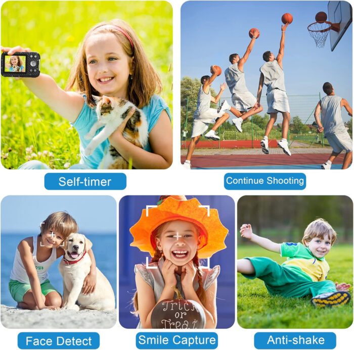 Waterproof Digital Camera with 32GB Card HD 1080P 36MP Underwater Digital Camera for Kids Teens Students Boys Girls(Red) - Image 9