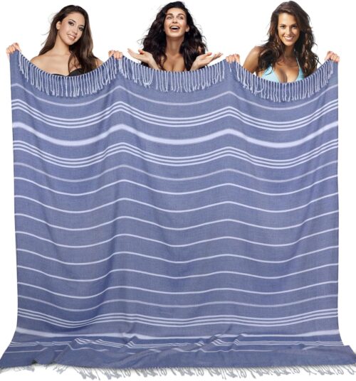 Giant Turkish Beach Towel Extra Large Throw Blanket Carnival Cruise Ship Essentials Yoga Mat Plane Must Haves Accessories Outdoor Campfire Glamping Rv Car Seat Western Natural Life Truck Necessities