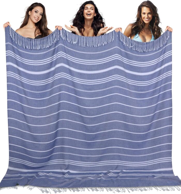 Giant Turkish Beach Towel Extra Large Throw Blanket Carnival Cruise Ship Essentials Yoga Mat Plane Must Haves Accessories Outdoor Campfire Glamping Rv Car Seat Western Natural Life Truck Necessities