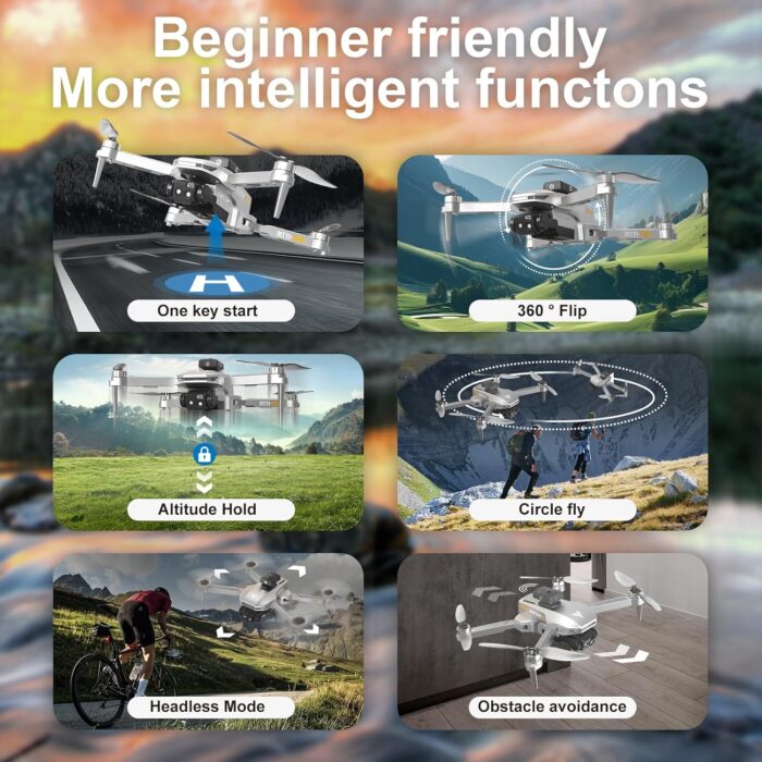 Brushless Motor Drone,90° Adjustable 4K FPV,APP control,40min Flight Time,Indoor Obstacle Avoidance,Optical Flow Positioning,Gesture Photography,360° Flip,Eyond-Range Loss Alert, Toys Gifts for Men Boys - Image 5