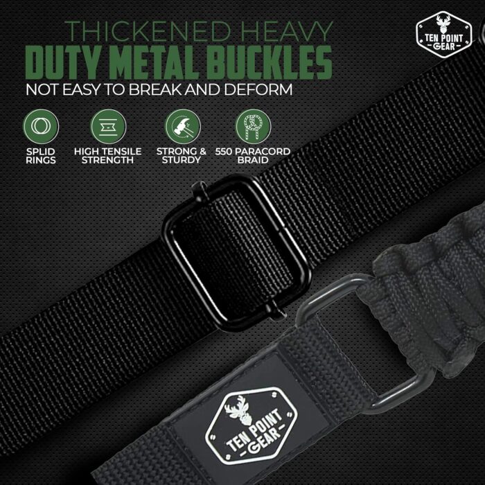 Traditional Sling 2 Points 550 Paracord | Adjustable w/Swivels and Clips | Outdoors and Hunting Use | Multiple Color Options | Many Survival Uses - Image 5