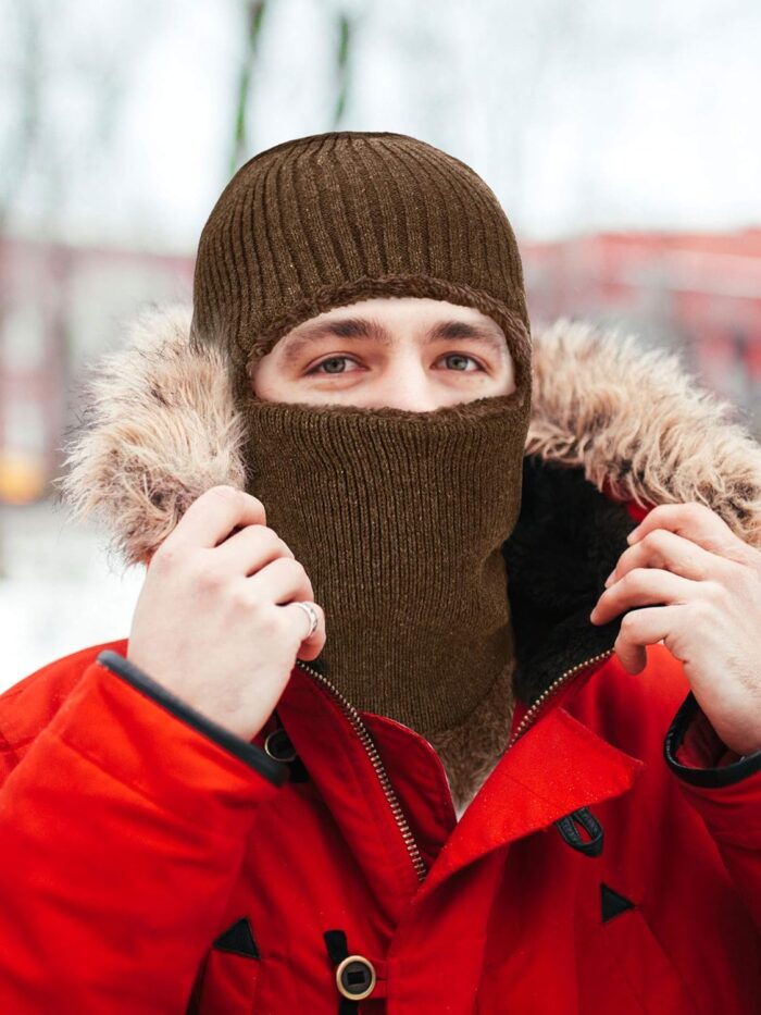 2 Pieces Winter Face Mask Ski Masks Warm Knitted Balaclava for Men Women Fleece Windproof Face Cover for Outdoor Sports - Image 4