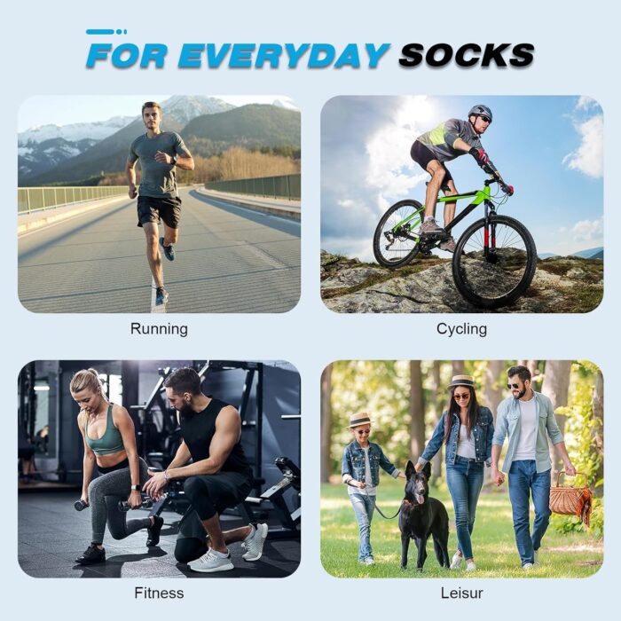 Mens Ankle Running Socks, Athletic Cushioned Low Cut Moisture Wicking Cotton Short Sports Socks, 6 Pairs - Image 8