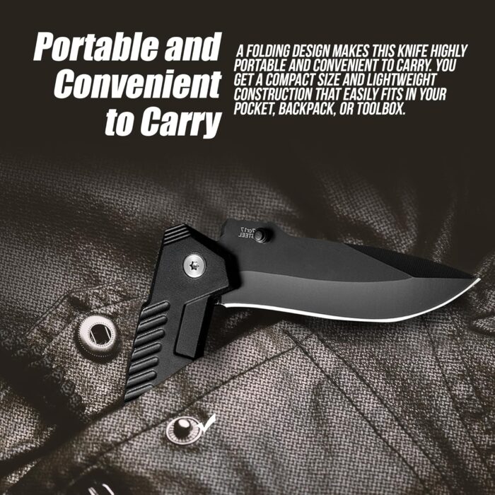 Pocket Folding Knife with Stainless Steel Point Lock Blade Knives and Lightweight Lockback Multi-Tool for Camping, Outdoor, Hunting，Survival and EDC - Image 3