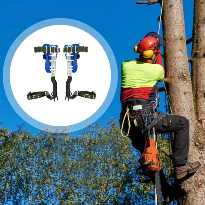 Tree Climbing Spikes, Adjustable 304 Stainless Steel Tree Pole Climbing Shoes Tool with Non Slip Pedal for Logging, Hunting Observation, Fruit Picking - Image 7